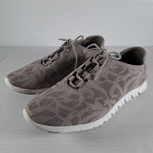 Cole Haan Zerogrand Perforated Shoes Womens 8 Gray Leather Sneakers W03206 - Picture 6 of 14